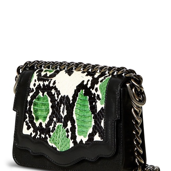 Thale Blanc Saffiano Snakeskin Leather Crossbody. - Picture 2 of 8